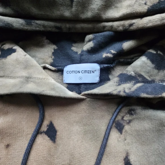 Cotton Citizen Black Brown Hues Tie-Dye Cropped Hooded Sweatshirt - Picture 11 of 15